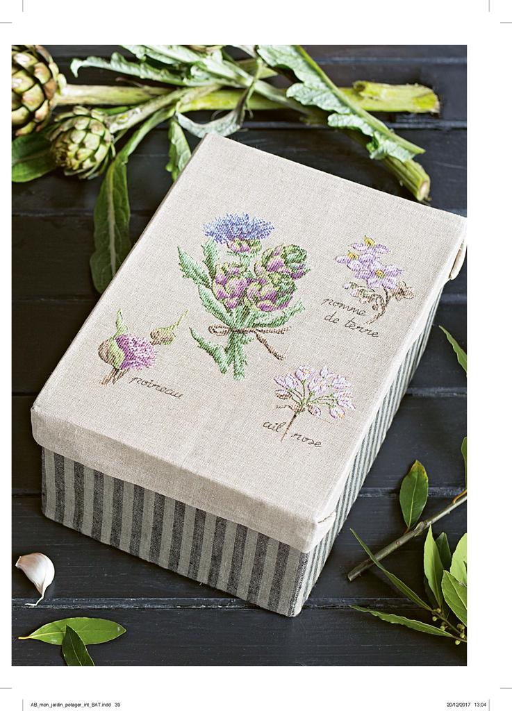 Une caisse pour conserver mes plantes aromatiques, Création Point de Croix n°070