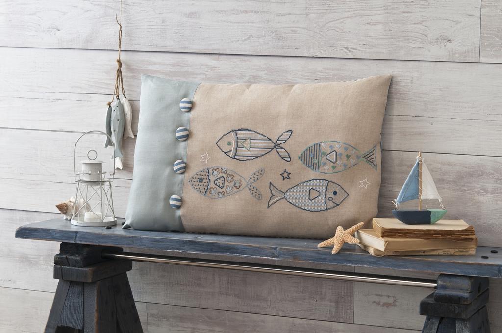 Coussins d’été Poisson, Création Point de Croix n°071