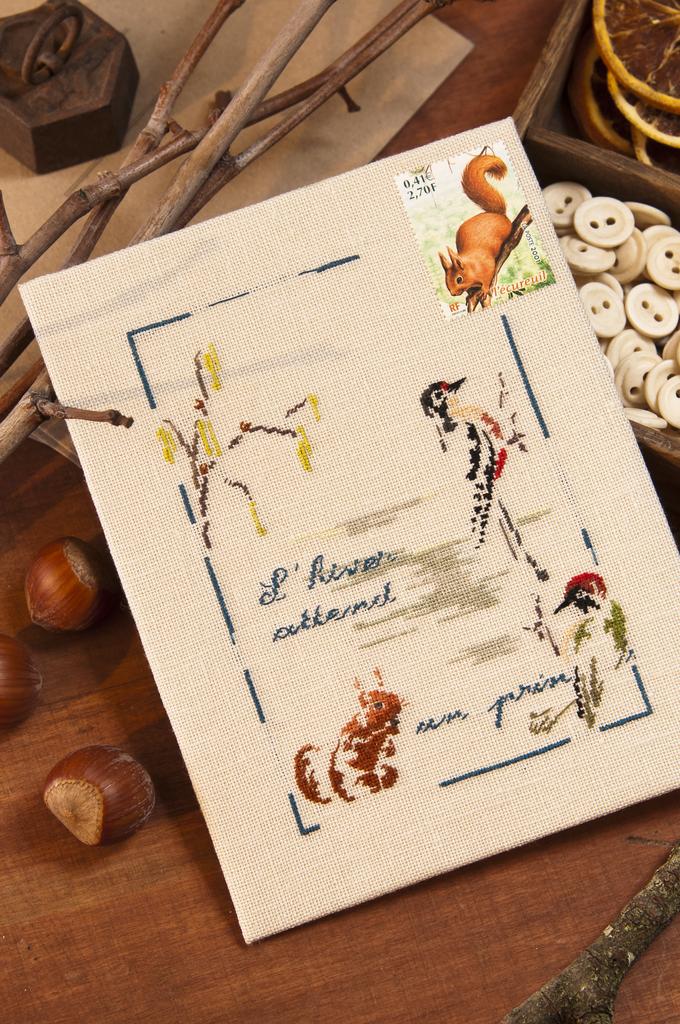 Une jolie carte brodée, Création Point de Croix n°074