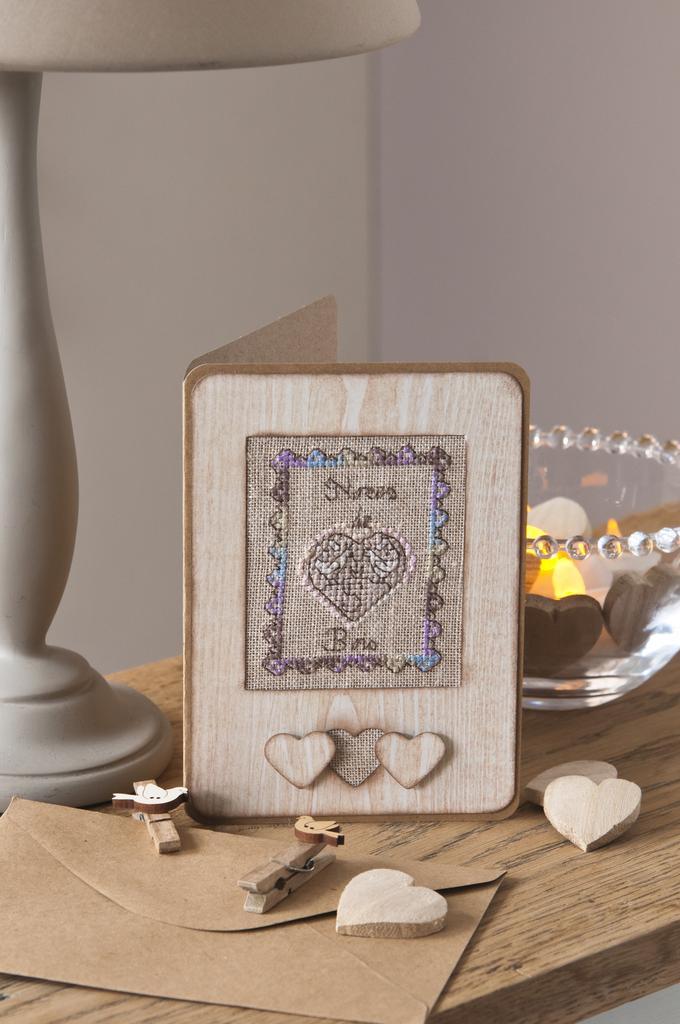 Anniversaires de mariage, Noces de bois, Création Point de Croix n°076