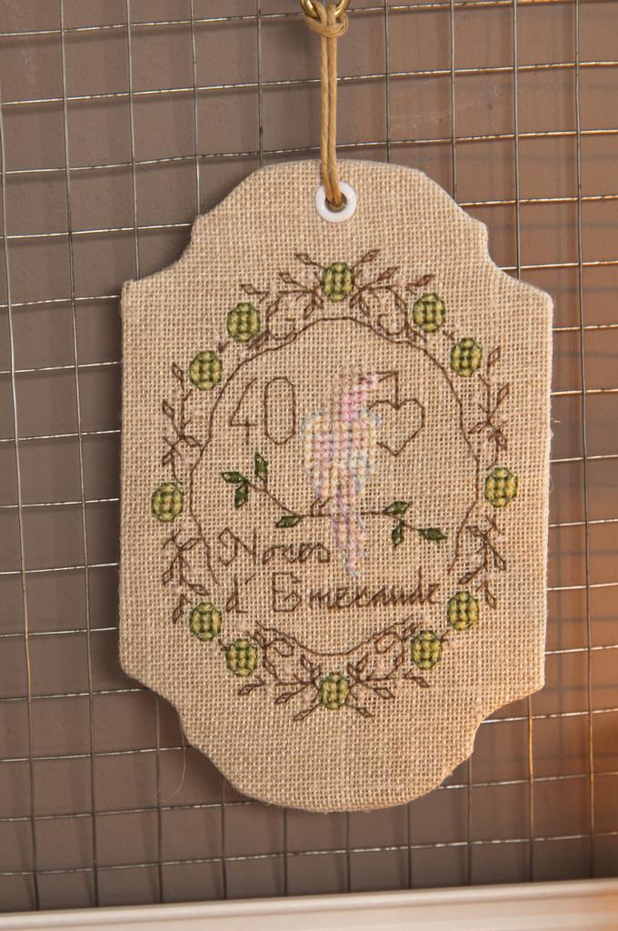 Anniversaires de mariage, Noces d’émeraude, Création Point de Croix n°076