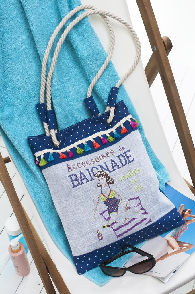 Pochon à maillot de bain, Création Point de Croix n°077