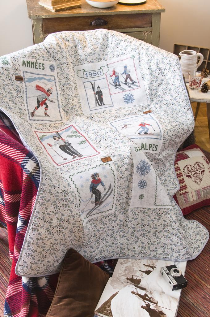Plaid skieurs !, Création Point de Croix n°086