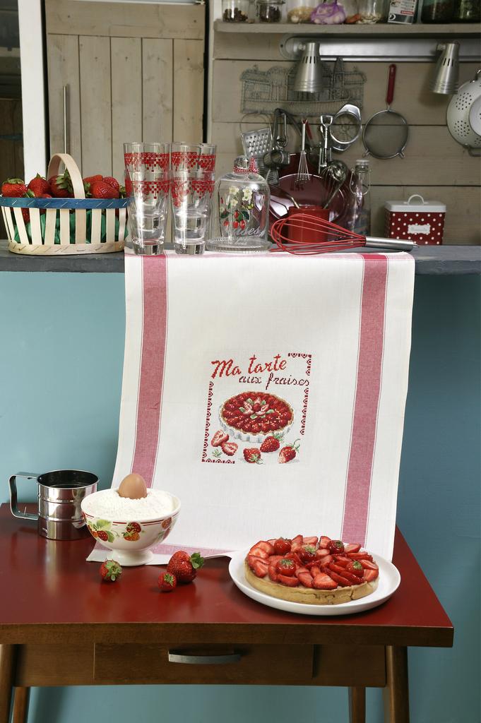 Ma tarte aux fraises de Véronique Enginger, Création Point de Croix n°032