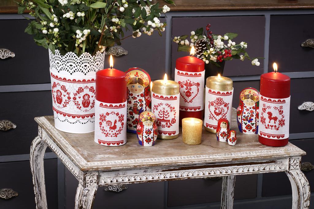 Bougies slaves de Hélène Le Berre, Création Point de Croix n°034