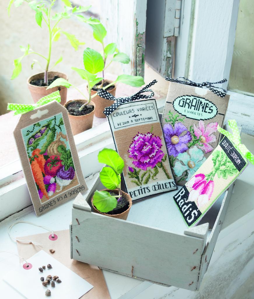 D’adorables sachets de graines brodés !, Création Point de Croix n°063