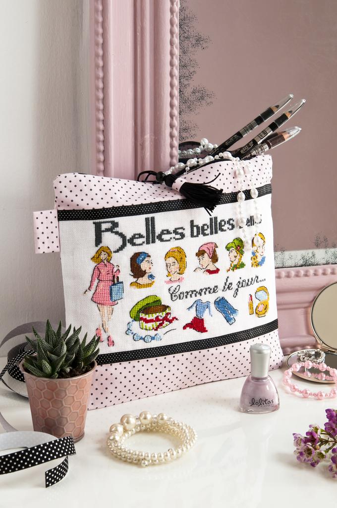 Trousse de toilette « Belles, belles, belles », Création Point de Croix n°063