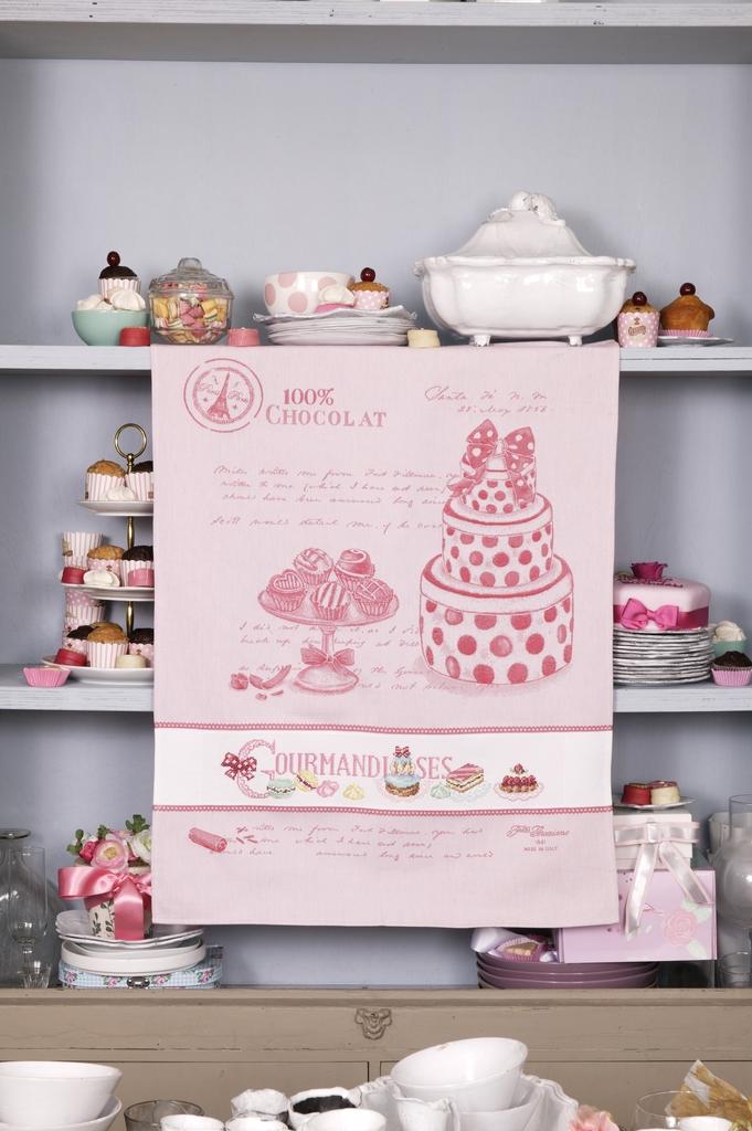 Torchon « Tendres gourmandises », Création Point de Croix n°064