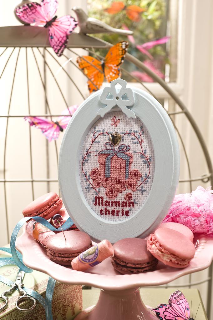 Pour ta fête maman chérie de Hélène Le Berre, Création Point de Croix n°009H